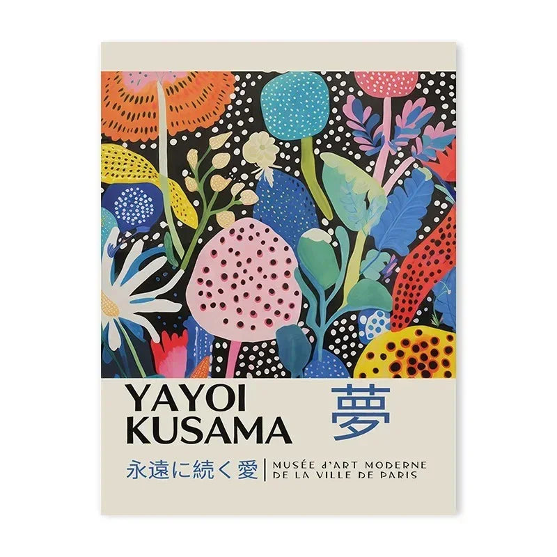 Póster de Arte de Pared Estilo Kusama Contemporáneo