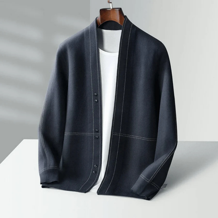 Moderner Cardigan Mit Langen Ärmeln Für Herren | Offene Vorderseite