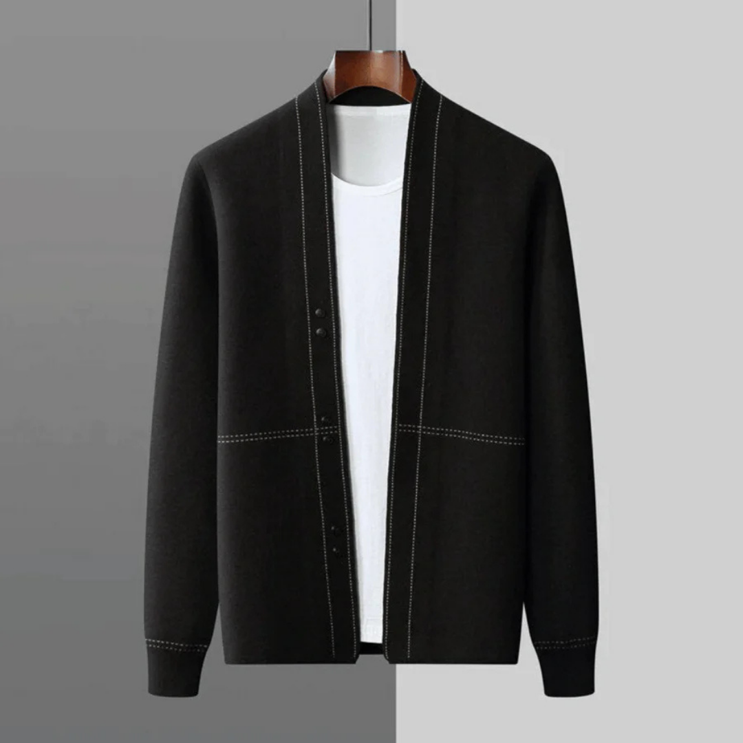 Moderner Cardigan Mit Langen Ärmeln Für Herren | Offene Vorderseite