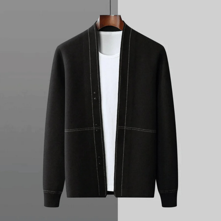 Moderner Cardigan Mit Langen Ärmeln Für Herren | Offene Vorderseite