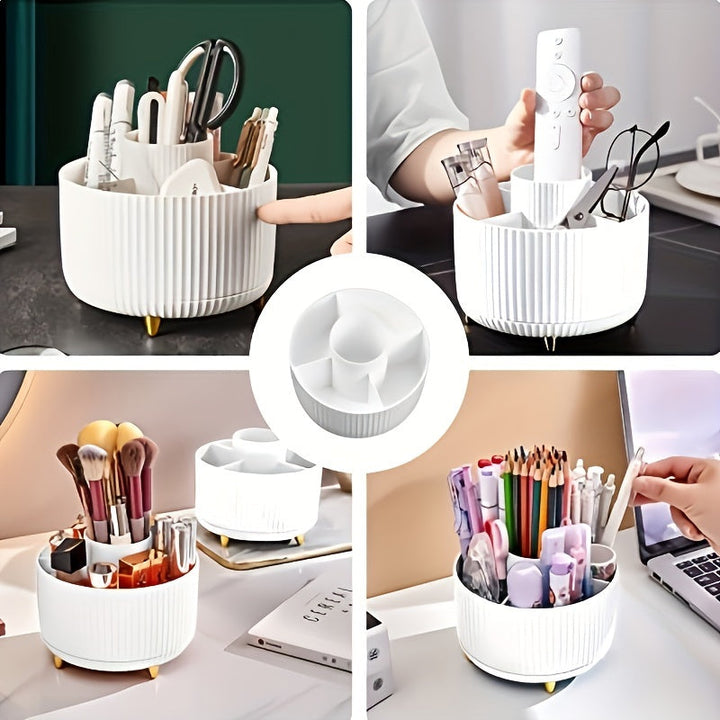 Cosmetic Organizer Rotating Countertop Storage with 5 Sections