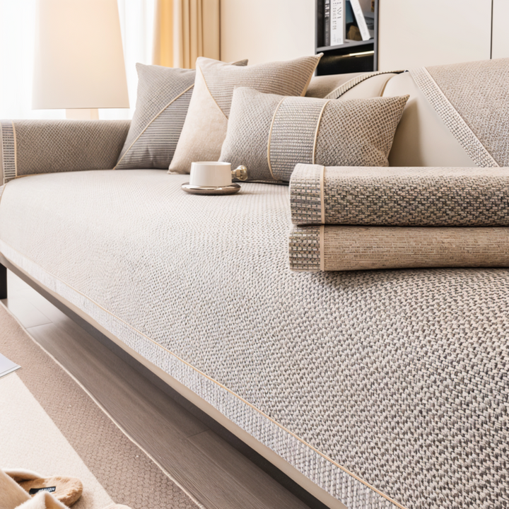 Funda Antideslizante para Sofá Seccional con Diseño Acolchado