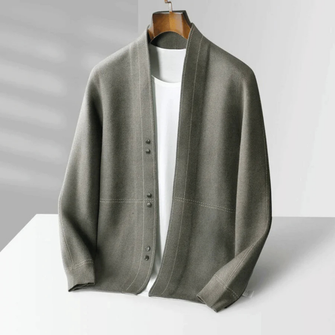 Moderner Cardigan Mit Langen Ärmeln Für Herren | Offene Vorderseite