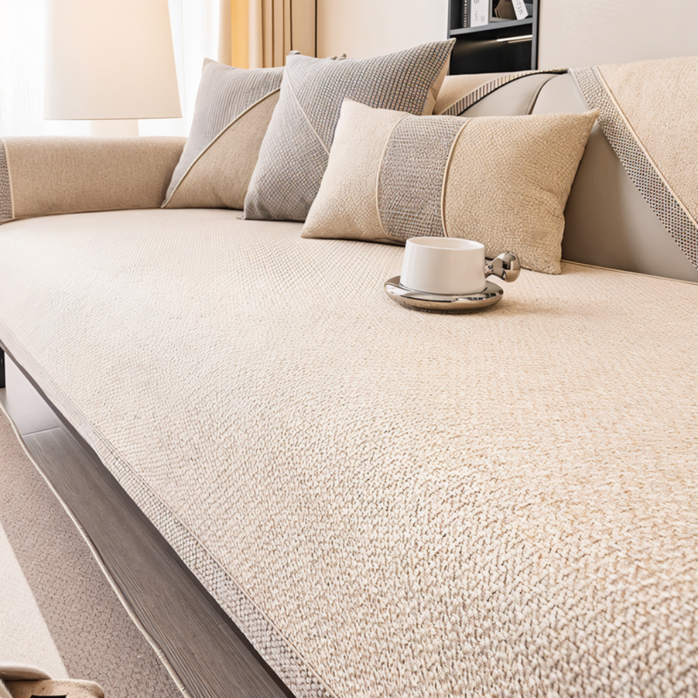 Funda Antideslizante para Sofá Seccional con Diseño Acolchado