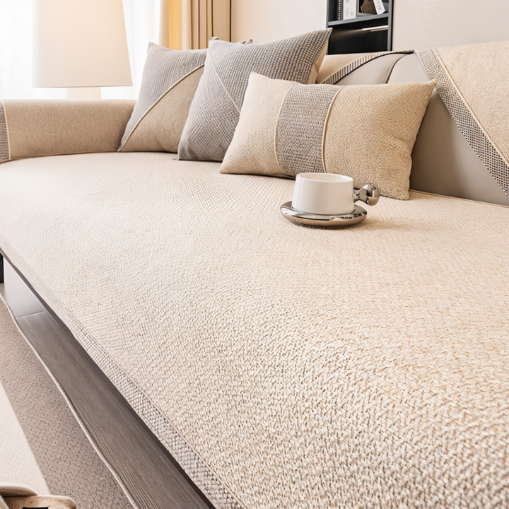 Funda Antideslizante para Sofá Seccional con Diseño Acolchado