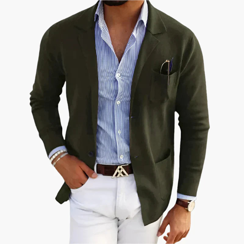 Herren Winter Langarm Blazer Mit Tasche | Button-Down