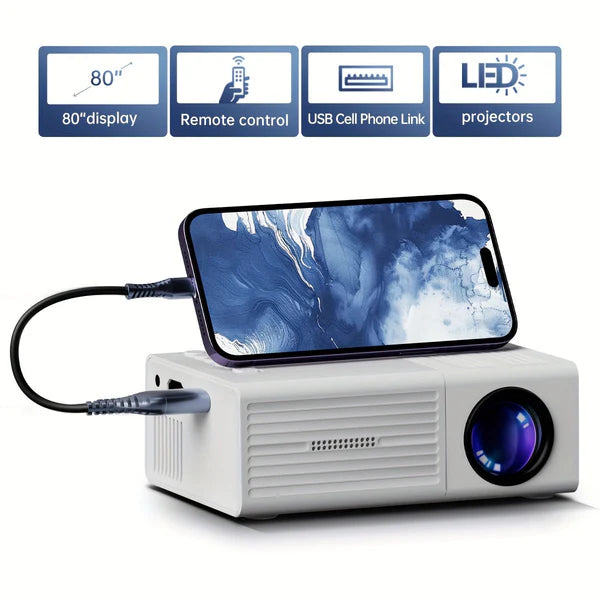Ultra-Heller Mini Beamer 3000 Lumen – Tragbar, HDTV & USB | Ideal für Heimkino & Outdoor