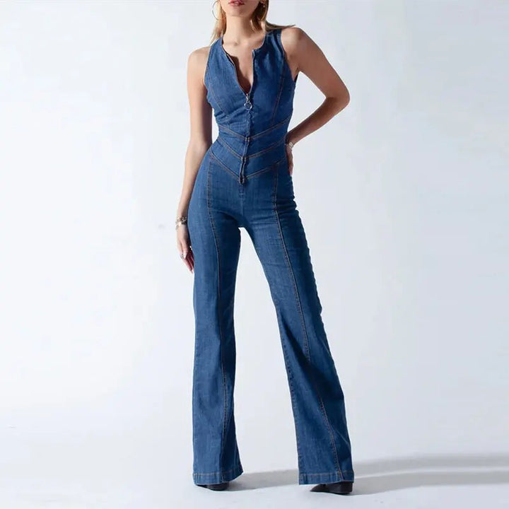 Trendy Denim Jumpsuit Für Frauen | Ärmellos