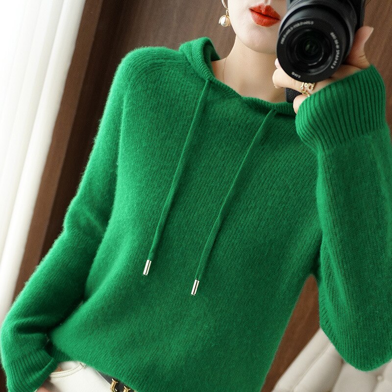 Damen Kaschmir Hoodie Mit Langen Ärmeln | Winter
