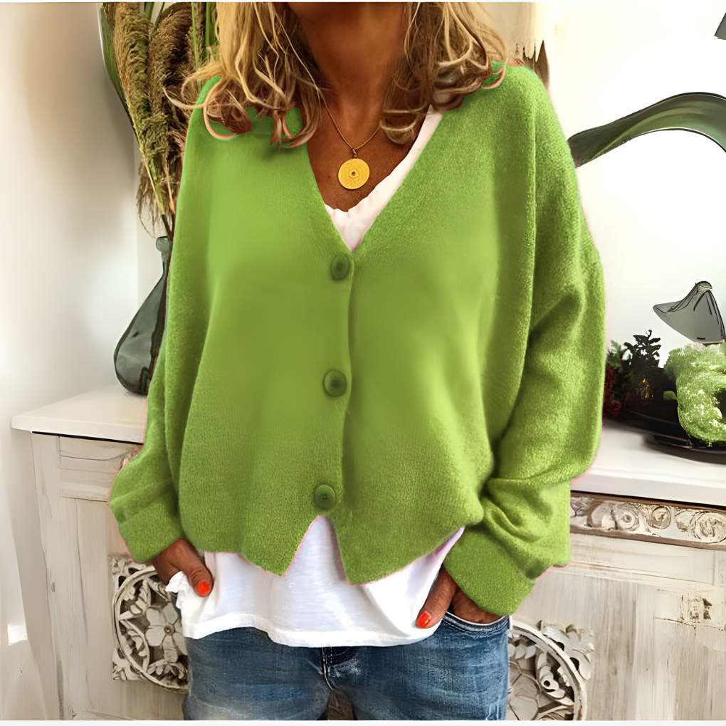 V-Ausschnitt-Cardigan Mit Knöpfen Für Damen | Winter