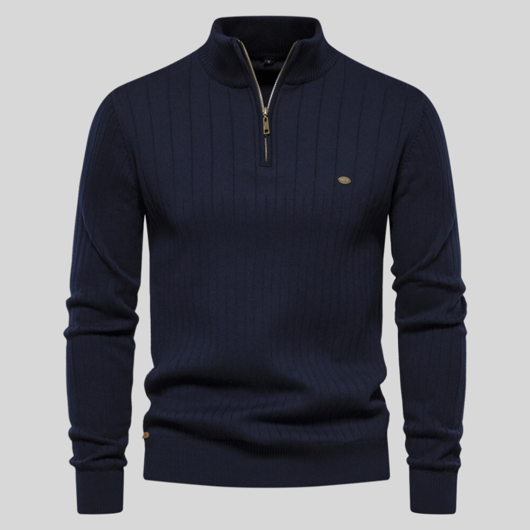 Herren Strickpullover Mit Langarm | Halb Reißverschluss
