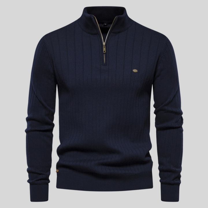 Herren Strickpullover Mit Langarm | Halb Reißverschluss