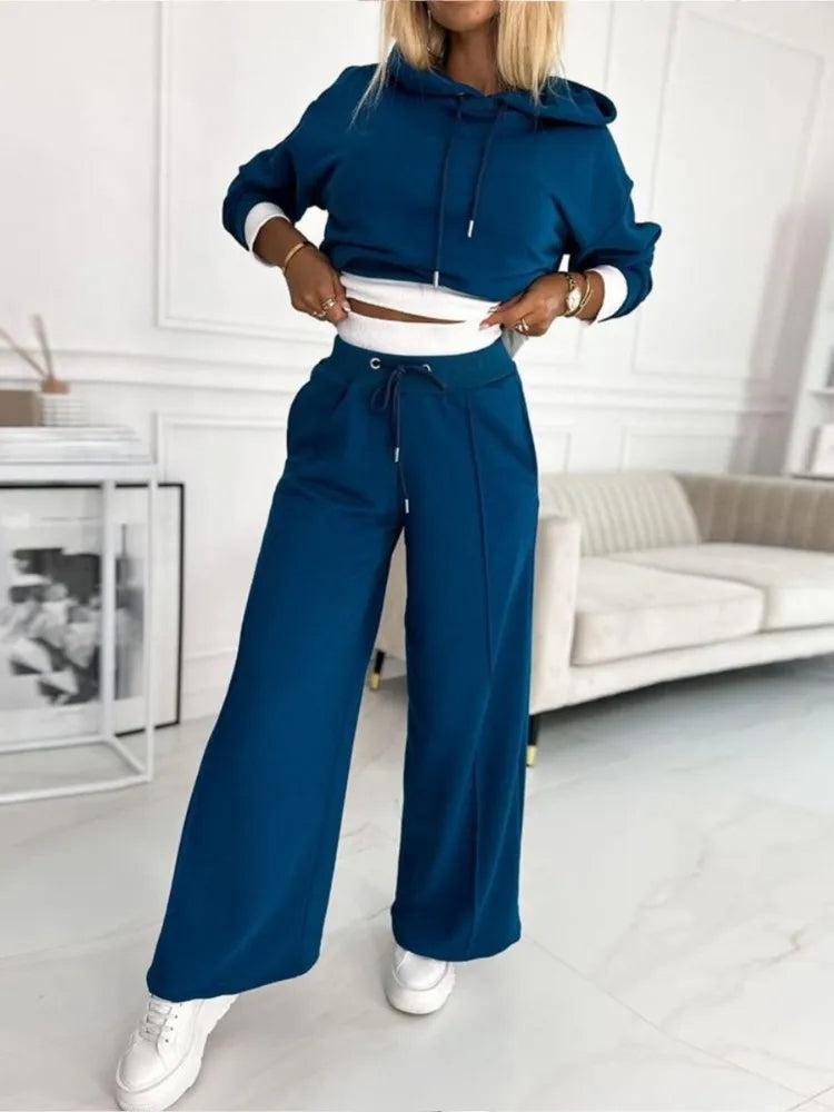 Damen Kapuzenoberteil Und Hose Set | Trainingsanzug