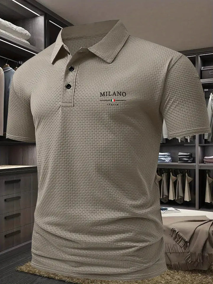 Stilvolles Strukturiertes Poloshirt Für Männer | Kurzarm