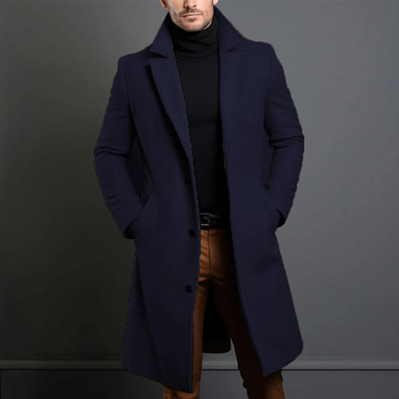 Stylischer Trenchcoat Mit Offener Front Für Herren | Lang