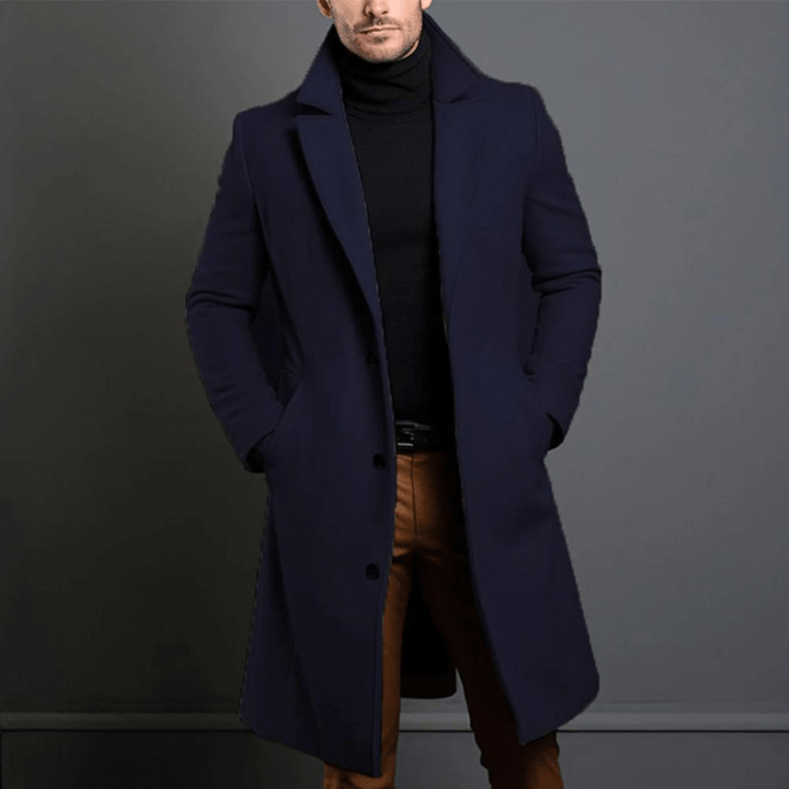 Stylischer Trenchcoat Mit Offener Front Für Herren | Lang