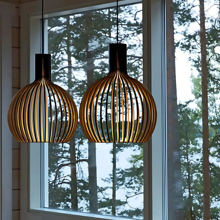 Minimalist Woodwork Pendant Light for Dining and Living Spaces