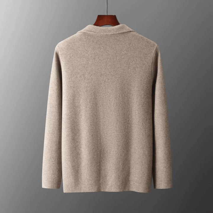 Herren Solide Strickjacke Mit Langen Ärmeln | Winter