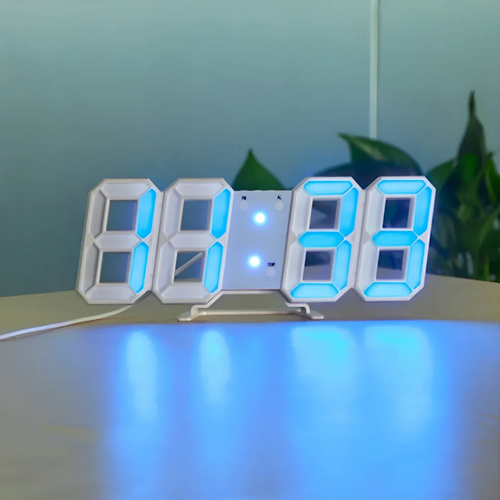 3D LED-Wanduhr – Groß, Dimmbar & mit Anzeige für Zeit, Datum & Temperatur | Moderne Digitaluhr für Wohnzimmer, Büro & Schlafzimmer