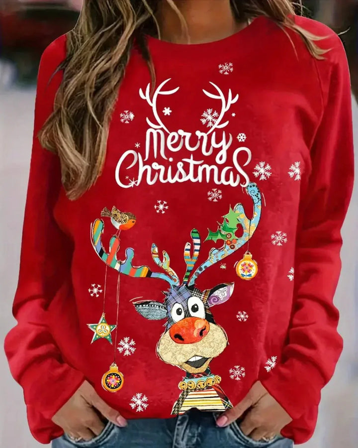 Damen Trendy Weihnachts-Sweatshirt | Langarm