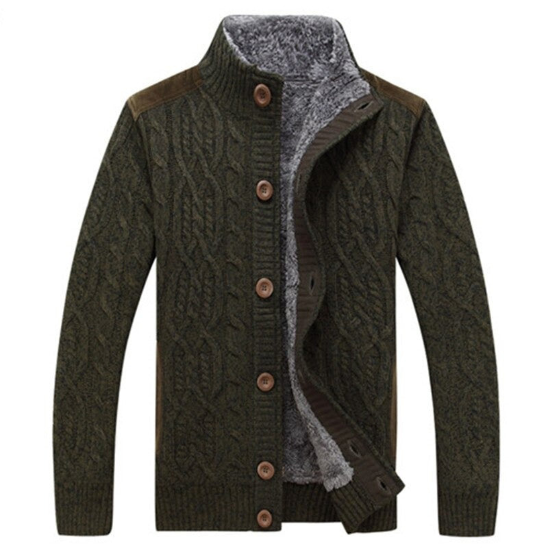 Gestrickte Jacke Mit Knöpfen Für Herren | Mit Langen Ärmeln