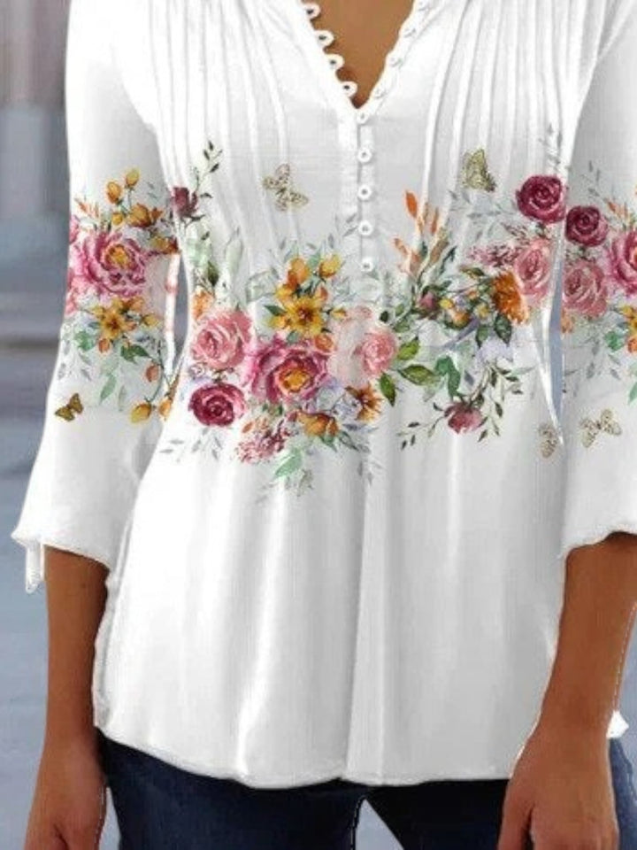 Camila | Elegante Blumenbluse Für Damen