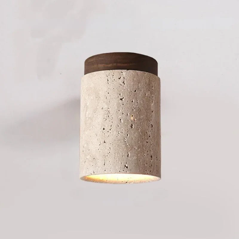 Travertin-Deckenleuchte – Verfeinertes Naturstein-Design für stilvolle Beleuchtung | Ideal für Wohnzimmer, Flur & Schlafzimmer