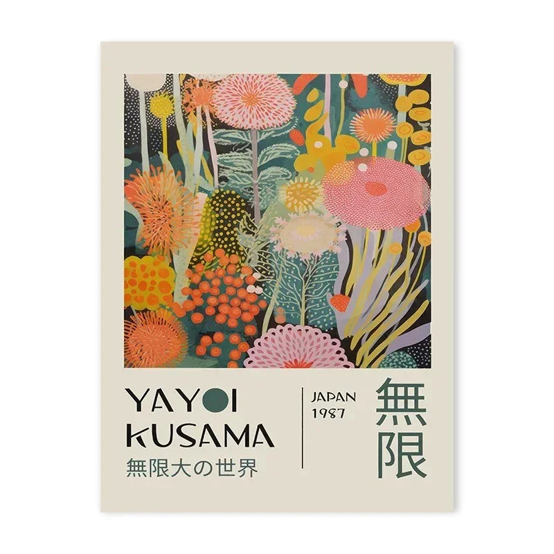 Póster de Arte de Pared Estilo Kusama Contemporáneo