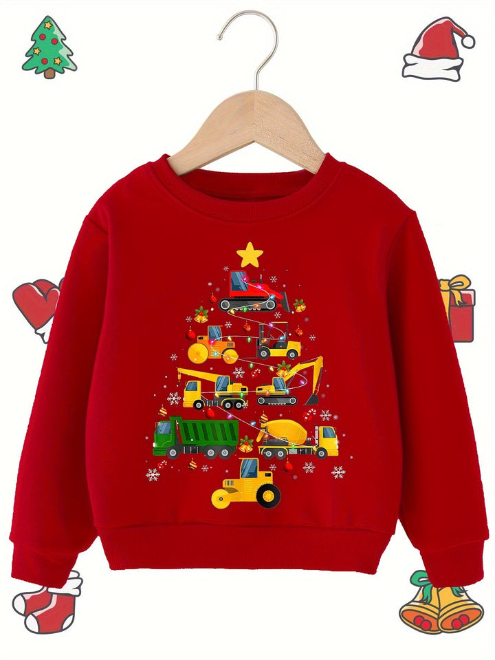 Jungen Sweatshirt Mit Weihnachtsbaum-Print | Langarm