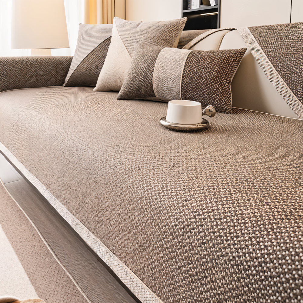 Funda Antideslizante para Sofá Seccional con Diseño Acolchado