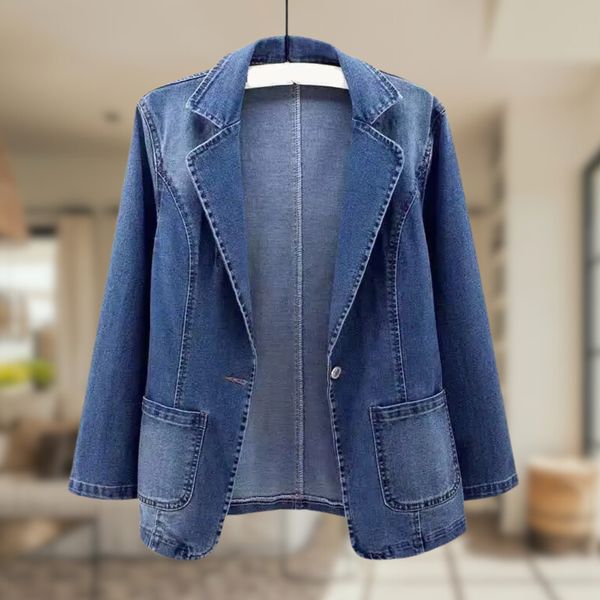 Damen Jeansblazer Mit Taschen | Langarm