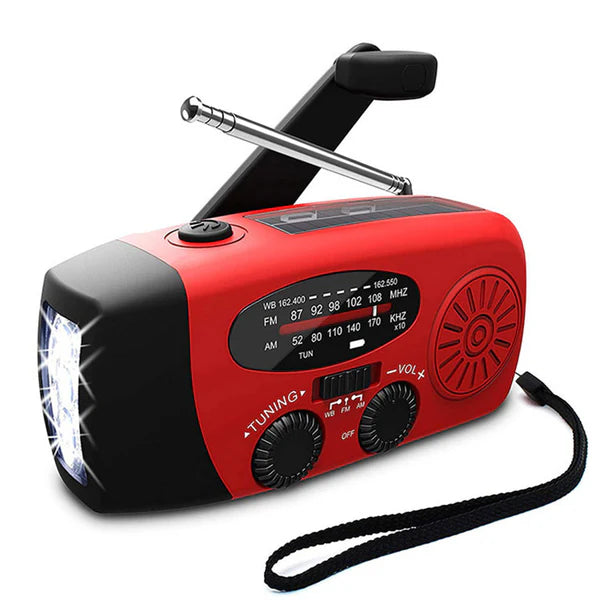 Selbstbetriebendes Notfallradio – Handkurbel, Solar, Taschenlampe & Powerbank | FM/AM-Radio – Unverzichtbar bei Katastrophen & Notfällen