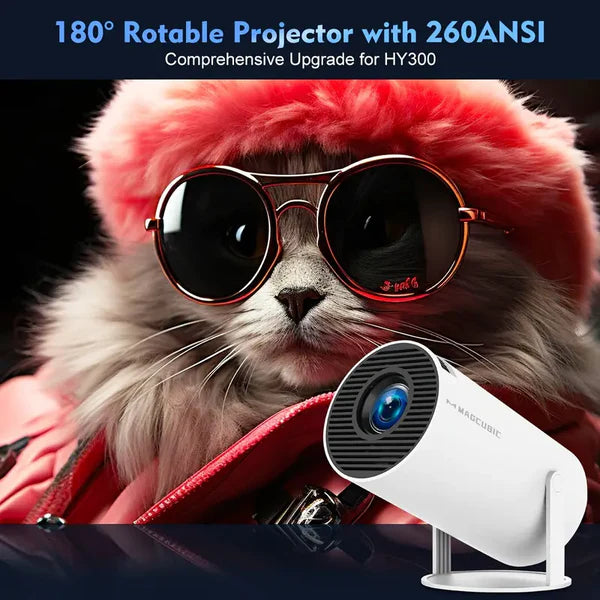 Magcubic HY300 4K Mini Beamer – Android 11, Dual WiFi 6, 260 ANSI Lumen, Wireless 5.0 | Kompakt & Leistungsstark für Heimkino