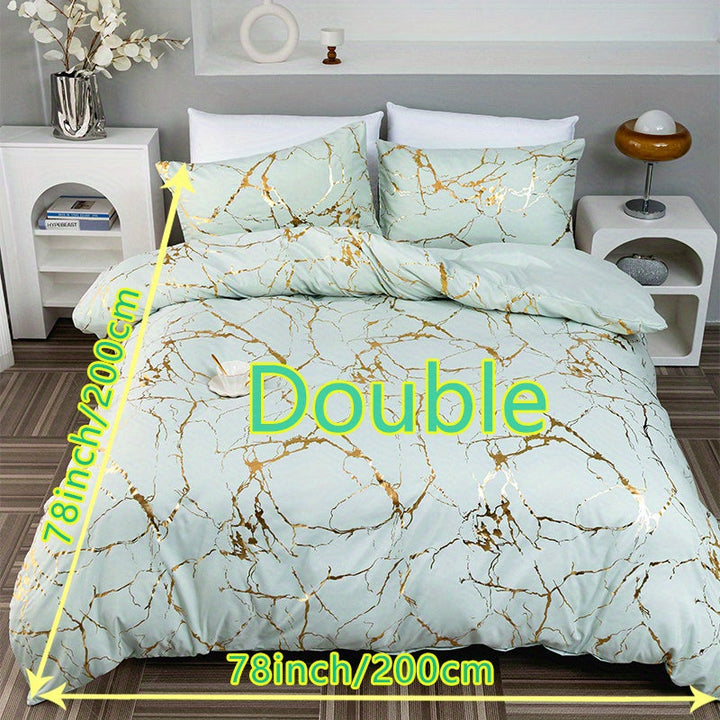 Hot Stamped Marble Quilt Cover and Pillowcase Set