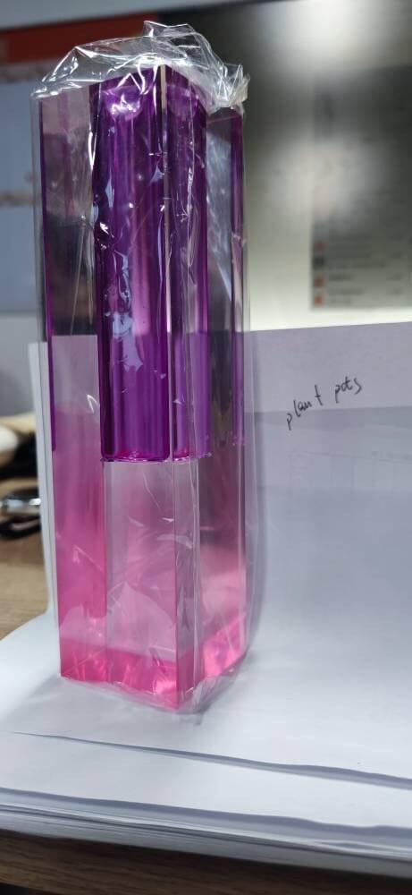 Colourful Decorative Plant Pots with Clear Finish