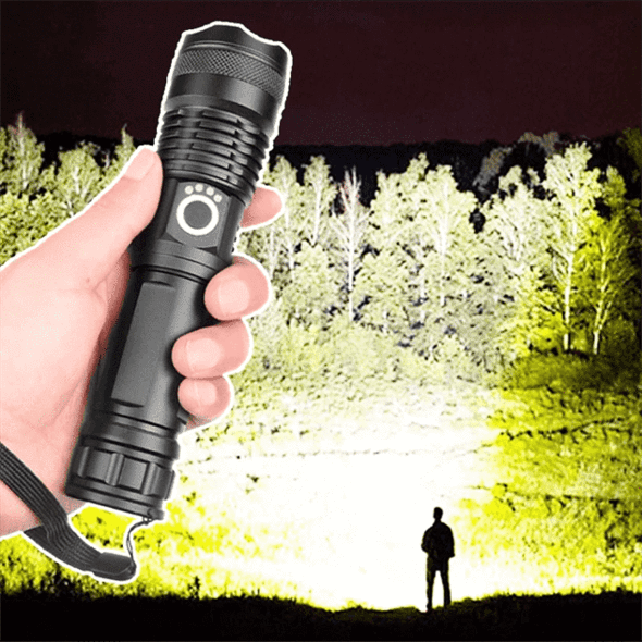 Ultra Bright Rechargeable LED Flashlight with Zoom Function