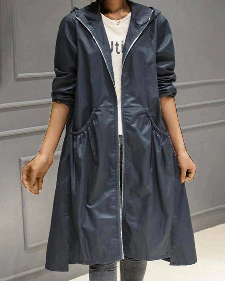 Regenjacke Mit Kapuze Für Damen | Langer Schnitt