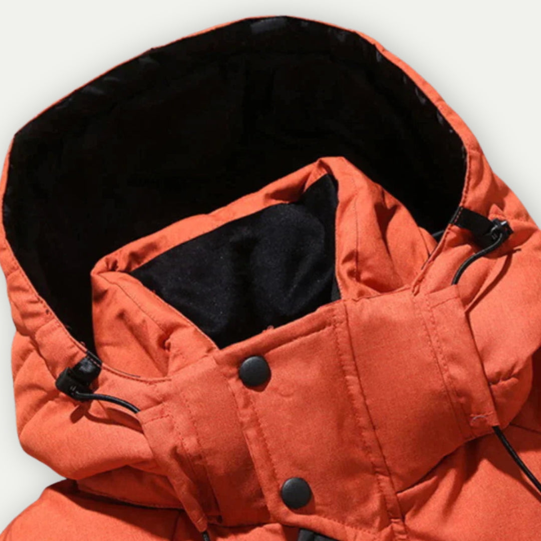 Herren Parka Wintermantel Mit Reißverschluss Und Kapuze | Langarm