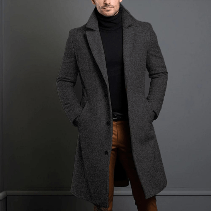 Stylischer Trenchcoat Mit Offener Front Für Herren | Lang