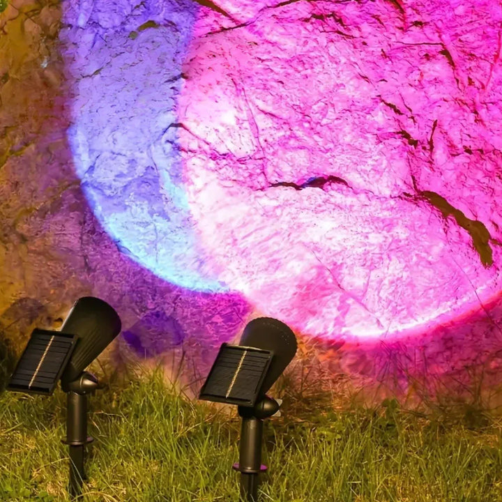 Solar Garden Spotlight Adjustable Colour Outdoor Lighting