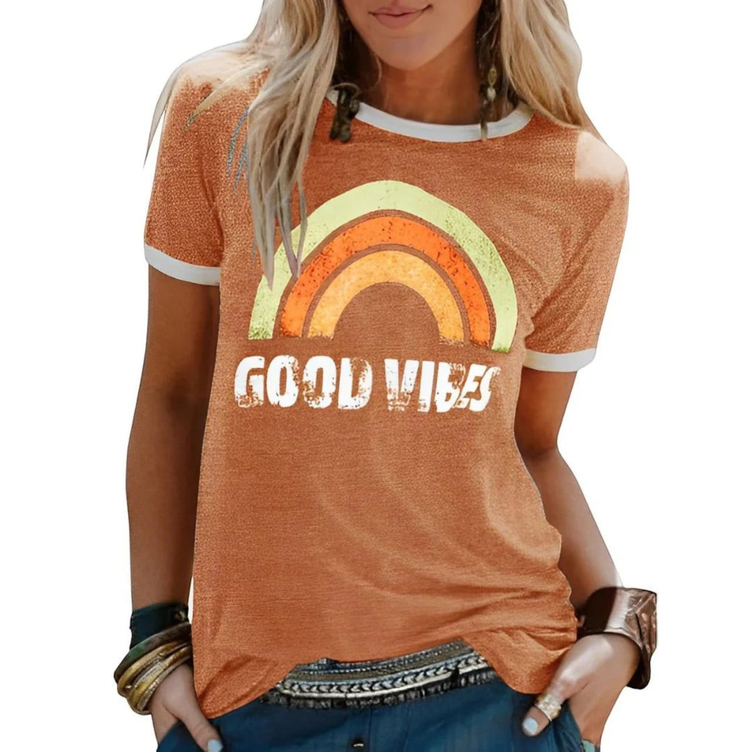 Amélie | Lässiges Grafik-t-shirt Für Damen | Kurzarm