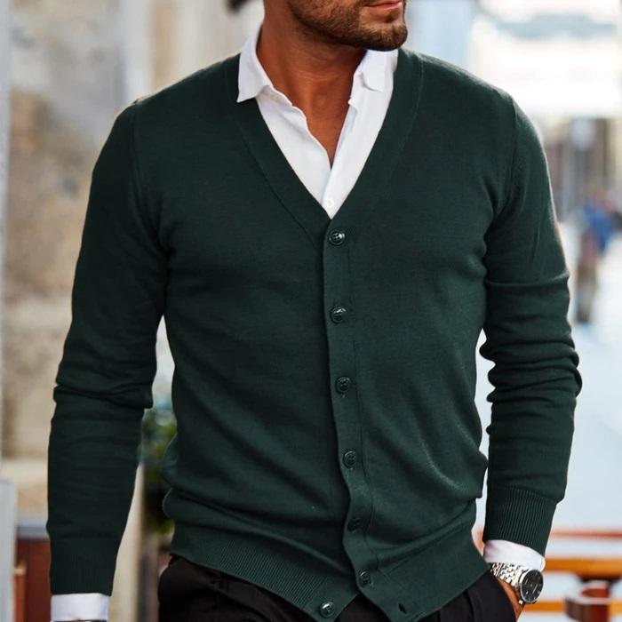 Stylische Herren Strickjacke | Langarm