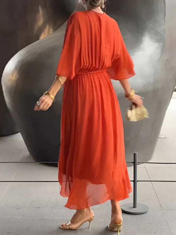 Zeitloses Wickelkleid in Midi-Länge – Elegant & Feminin für jeden Anlass | Damen Midikleid