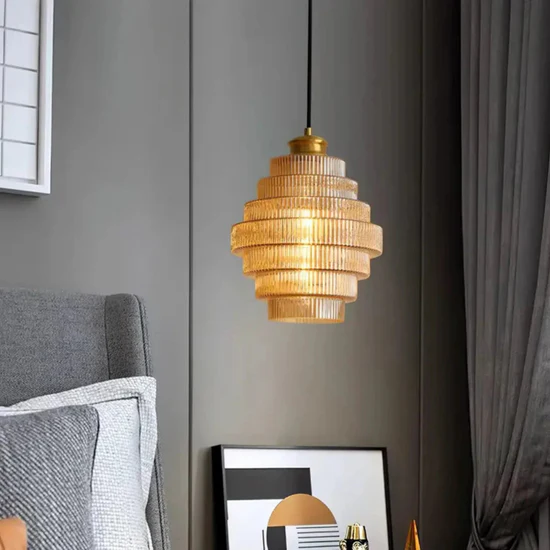 Glas-Hängeleuchte im Retro-Stil – Vintage Design für Wohnzimmer, Esszimmer & Küche | Stilvolle Pendelleuchte mit Charakter