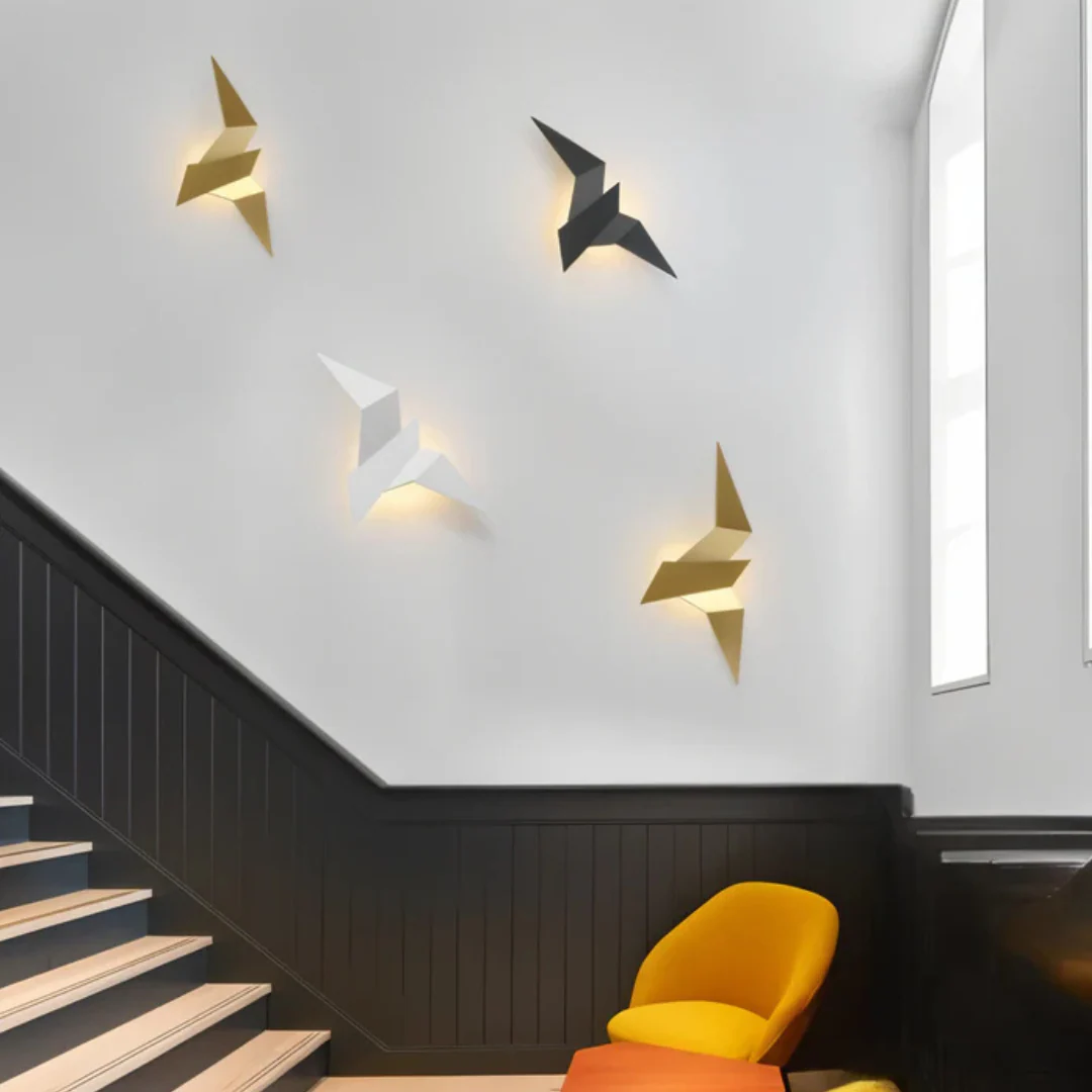 Origami-Wandlampe – Kreatives & Einzigartiges Design für stilvolle Innenräume | Dekorative Wandbeleuchtung für Wohnzimmer, Flur & Schlafzimmer