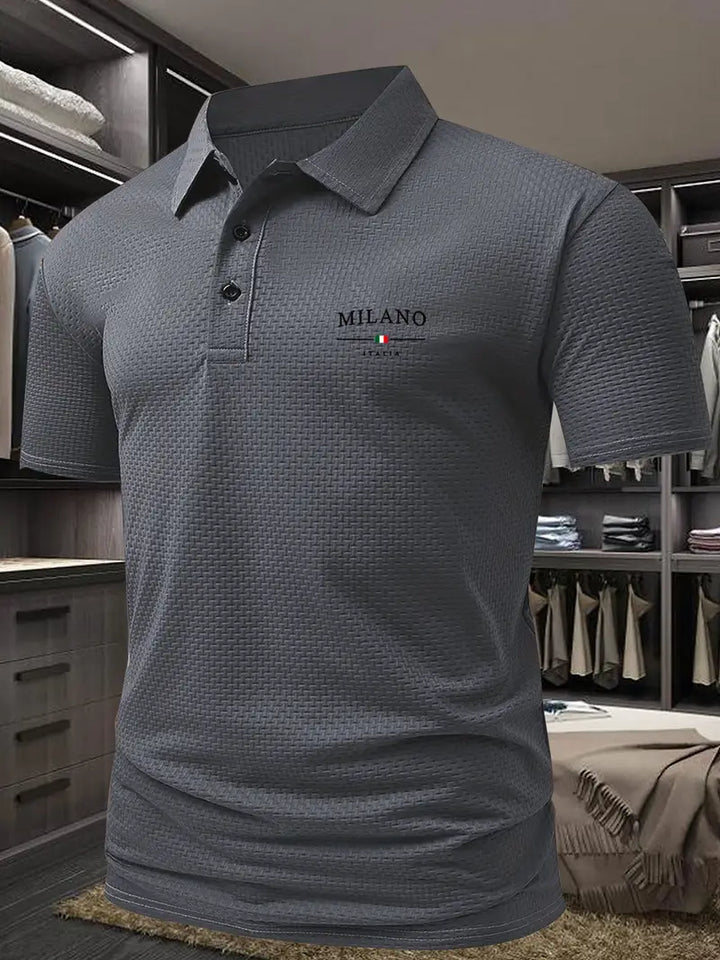 Stilvolles Strukturiertes Poloshirt Für Männer | Kurzarm