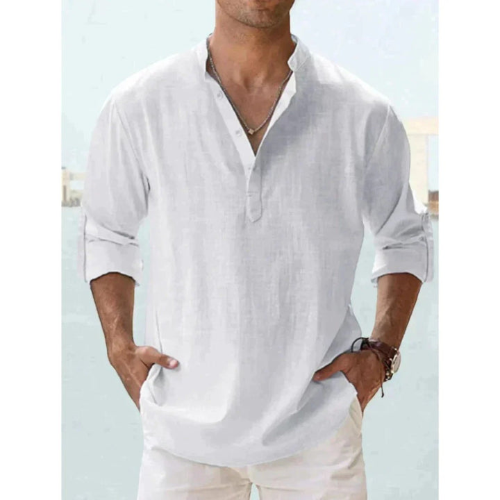 Bastien | Lässiges Henley-shirt Für Herren | Langarm
