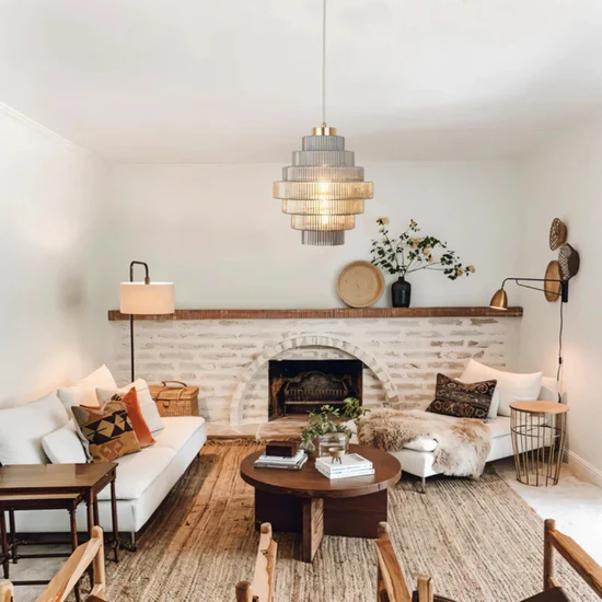 Glas-Hängeleuchte im Retro-Stil – Vintage Design für Wohnzimmer, Esszimmer & Küche | Stilvolle Pendelleuchte mit Charakter
