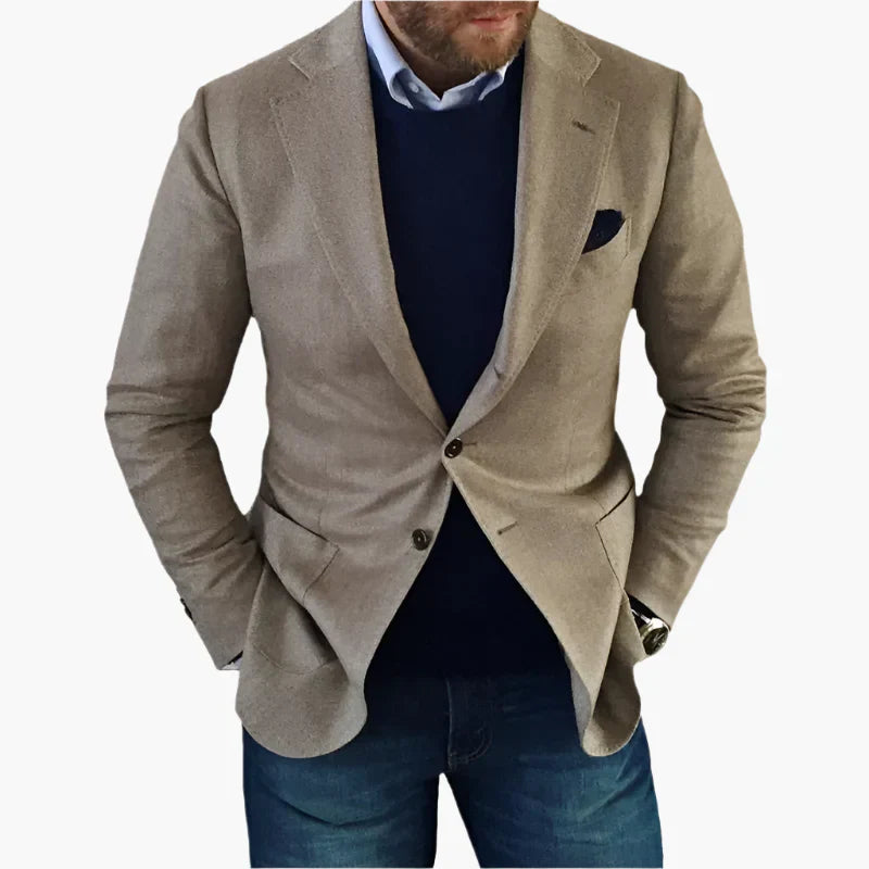 Herren Winter Langarm Blazer Mit Tasche | Button-Down