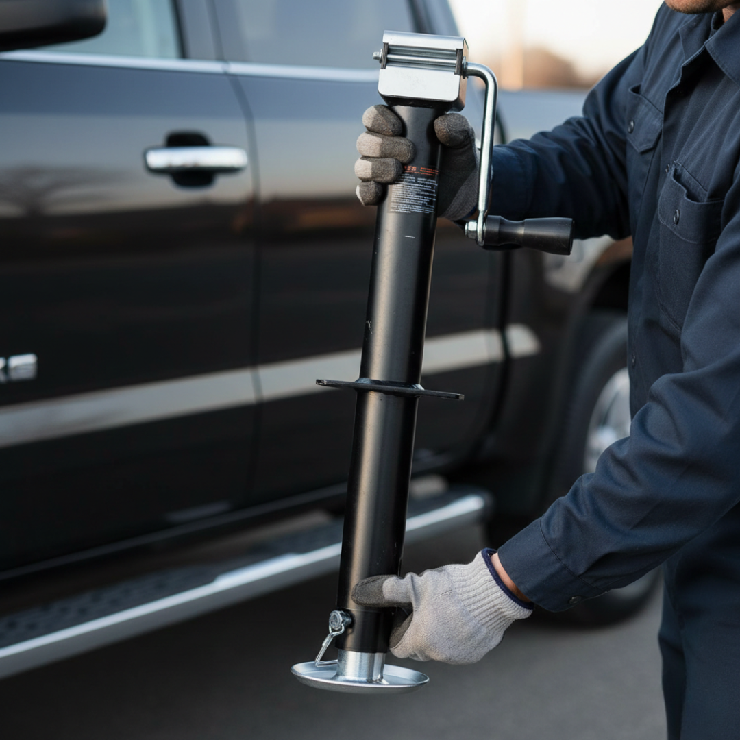 5000 lb A-Frame Trailer Jack, 15 in Travel, Adjustable Drop Leg